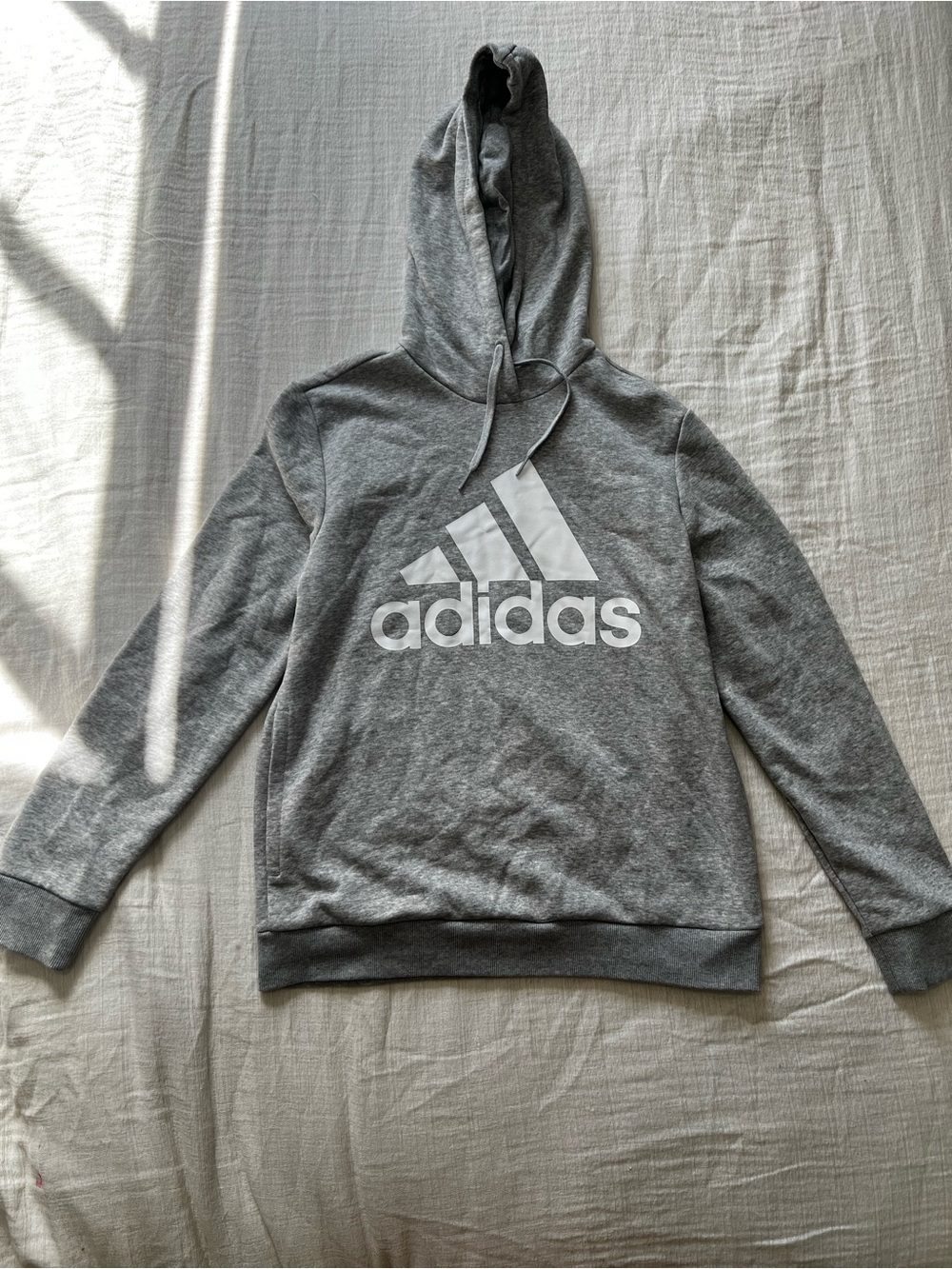 adidas Gray Logo Hoodie Sweatshirt
